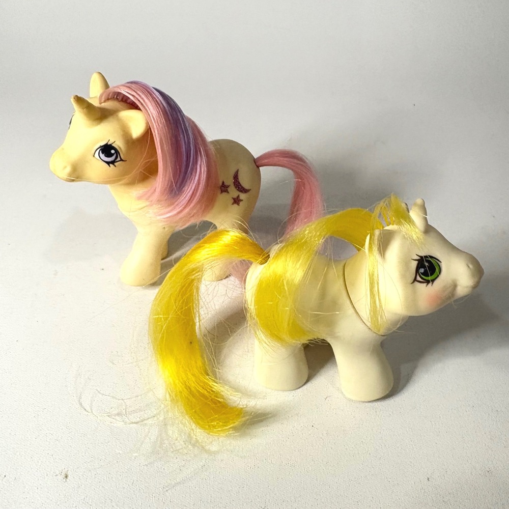 Vintage My Little Pony G1 Baby Moondancer & Baby Rattles Unicorn Bunny 1984-87